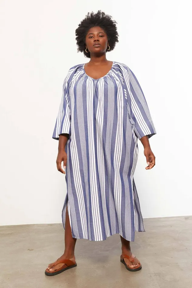 Women Mara Hoffman Extended Sizes Extended Luz Coverup Navy Multi