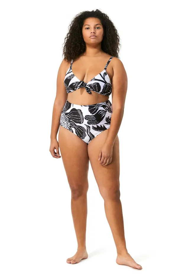 Women Mara Hoffman Extended Sizes Extended Lydia Bikini Bottom Black and White