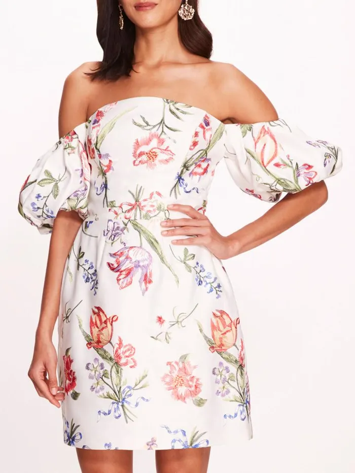 Women Marchesa Marchesa Notte Alex Mini Dress Ivory Multi
