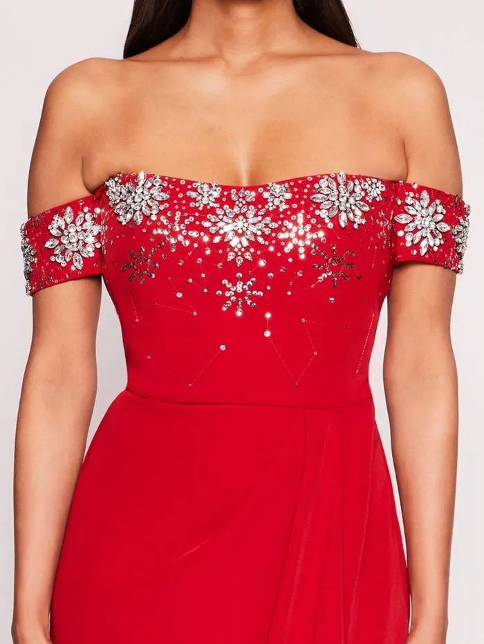 Women Marchesa Marchesa Notte Draped Bodice Gown Red