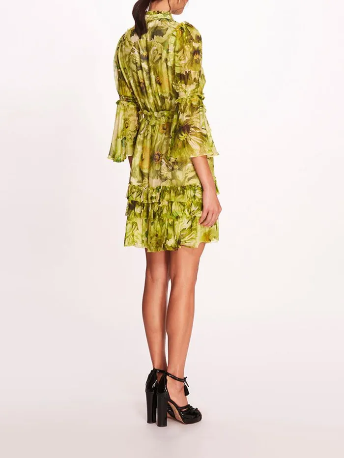 Women Marchesa Marchesa Rosa Mali Mini Dress Chartreuse