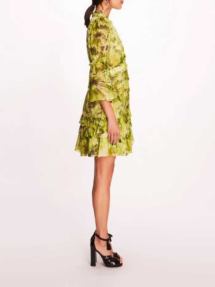 Women Marchesa Marchesa Rosa Mali Mini Dress Chartreuse
