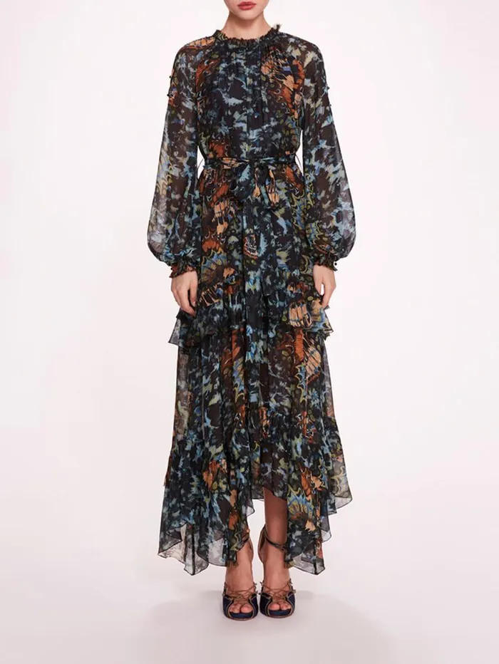 Women Marchesa Marchesa Rosa Monarch Maxi Dress Blue Multi