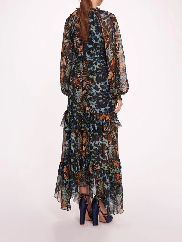 Women Marchesa Marchesa Rosa Monarch Maxi Dress Blue Multi