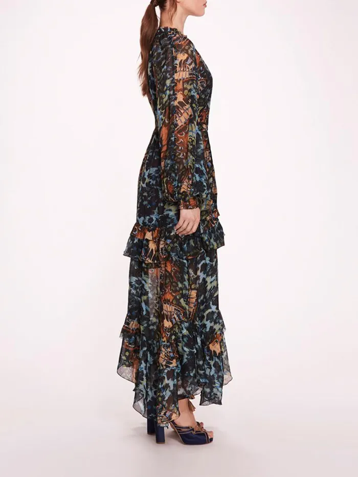 Women Marchesa Marchesa Rosa Monarch Maxi Dress Blue Multi
