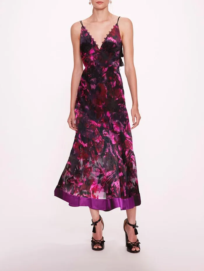Women Marchesa Marchesa Rosa Niobe Slip Dress Fuchsia