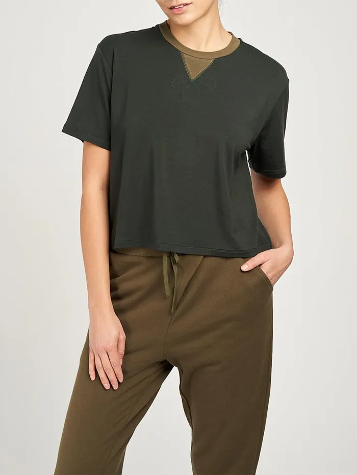 Women Marchesa Tops Dominique Tee Olive