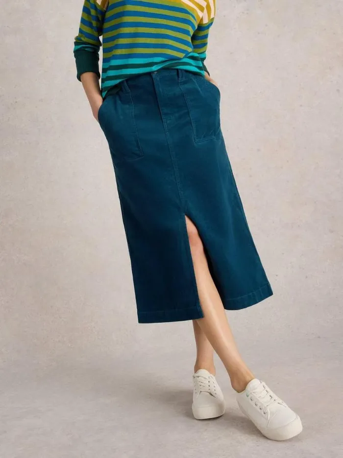 Women Maren Organic Cord Skirt Dk Teal White Stuff Skirts Women Maren Organic Cord Skirt Dk Teal White Stuff Skirts