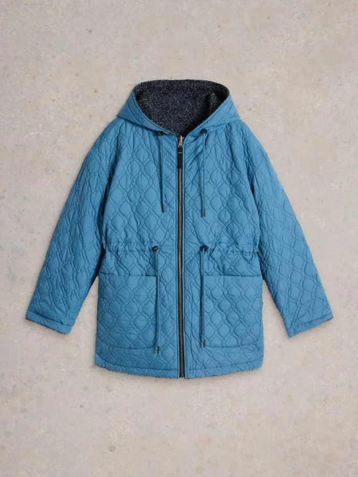 Women Mariella Reversible Coat Blue Multi White Stuff Coats and Jackets Women Mariella Reversible Coat Blue Multi White Stuff Coats and Jackets