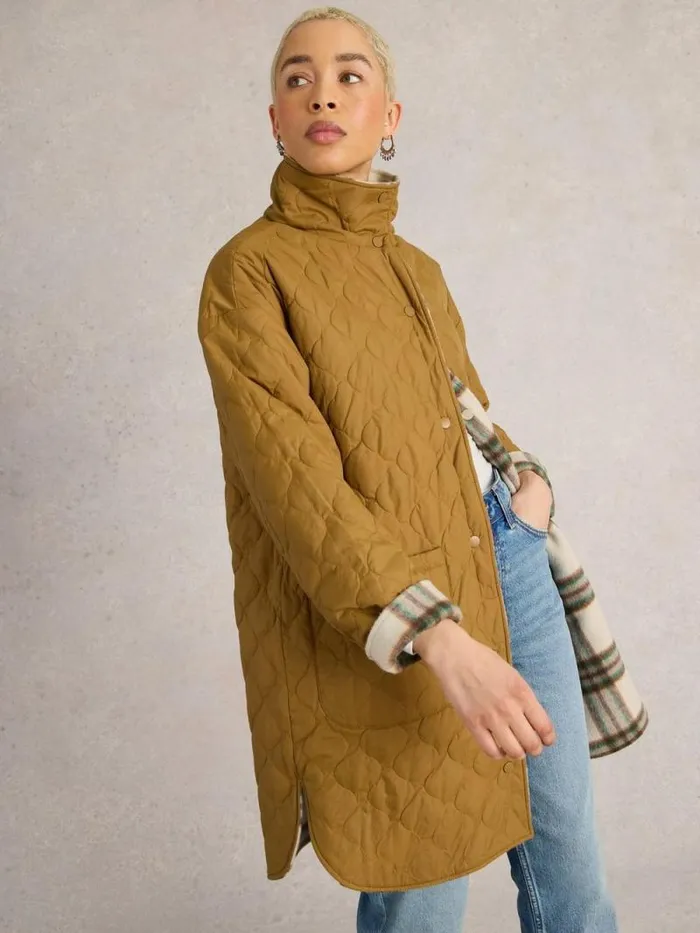 Women Marlowe Reversible Check Coat Ivory Multi White Stuff Coats and Jackets