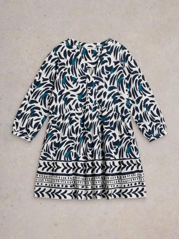 Women MARTA V NECK TUNIC Blue Print White Stuff Tunics Women MARTA V NECK TUNIC Blue Print White Stuff Tunics