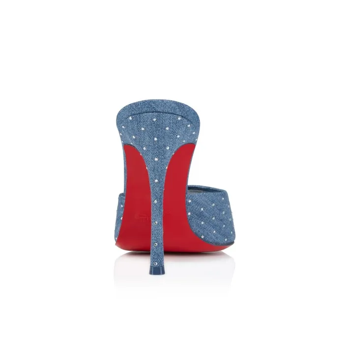 Women Me Dolly Plum Strass 100 Mm Mules 8211 Denim And Strass 8211 Denim Christian Louboutin Mules