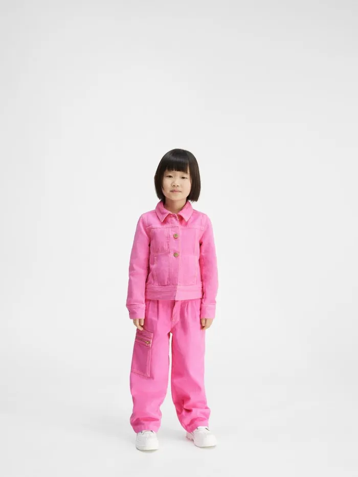 WomenMen Bottoms JACQUEMUS The Wide DeNmes Kids039 Denim Pants Pink