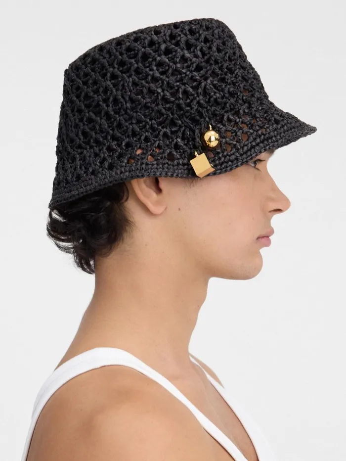 WomenMen Hats JACQUEMUS The Spiaggia Bucket Hat Black