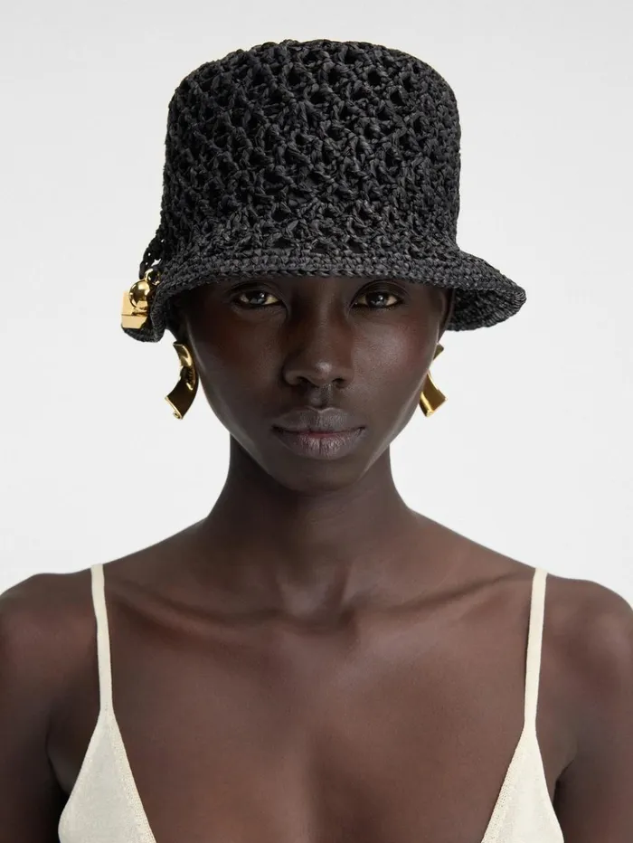 WomenMen Hats JACQUEMUS The Spiaggia Bucket Hat Black