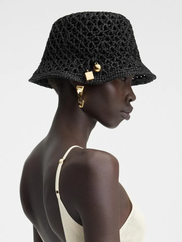 WomenMen Hats JACQUEMUS The Spiaggia Bucket Hat Black