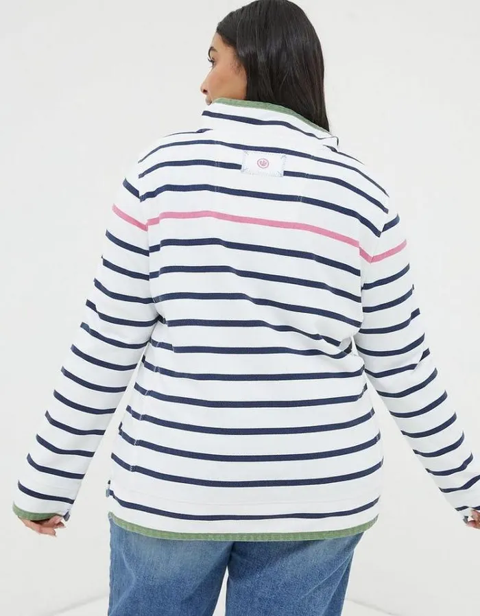 WomenMenKids FatFace Sweatshirts and Hoodies Airlie Breton Stripe Sweatshirt Ivory