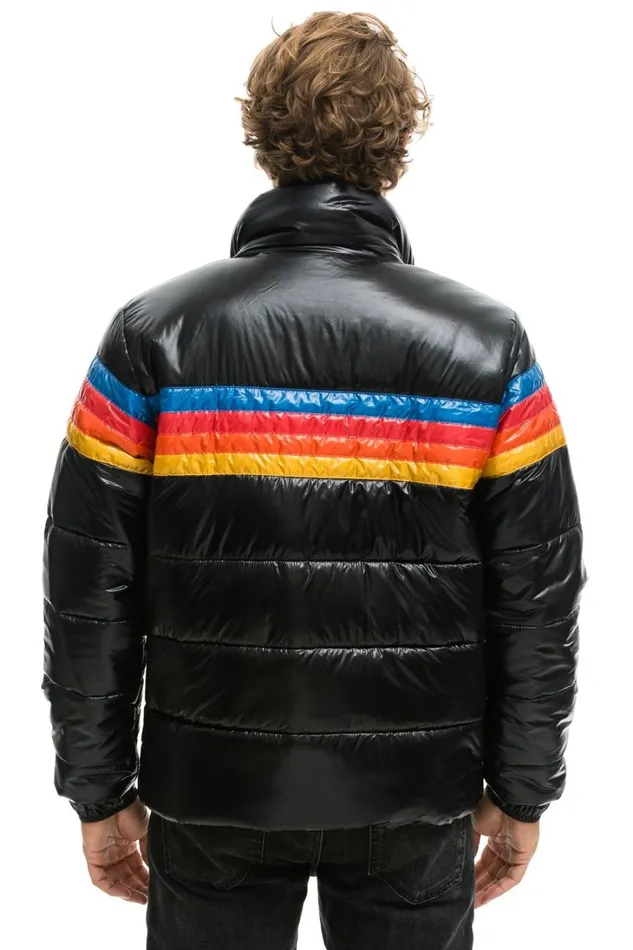 WomenMen Outerwear Aviator Nation 4 STRIPE LUXE TRAVELER JACKET 8211 GLOSSY BLACK