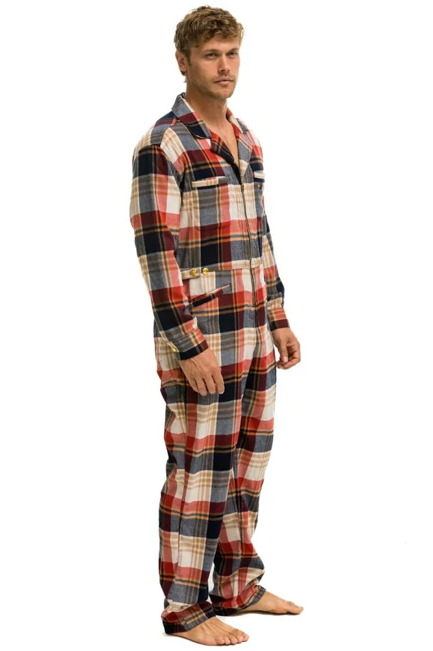 WomenMen Outerwear Aviator Nation UNISEX PLAID FLIGHT SUIT 8211 COWBOY PLAID