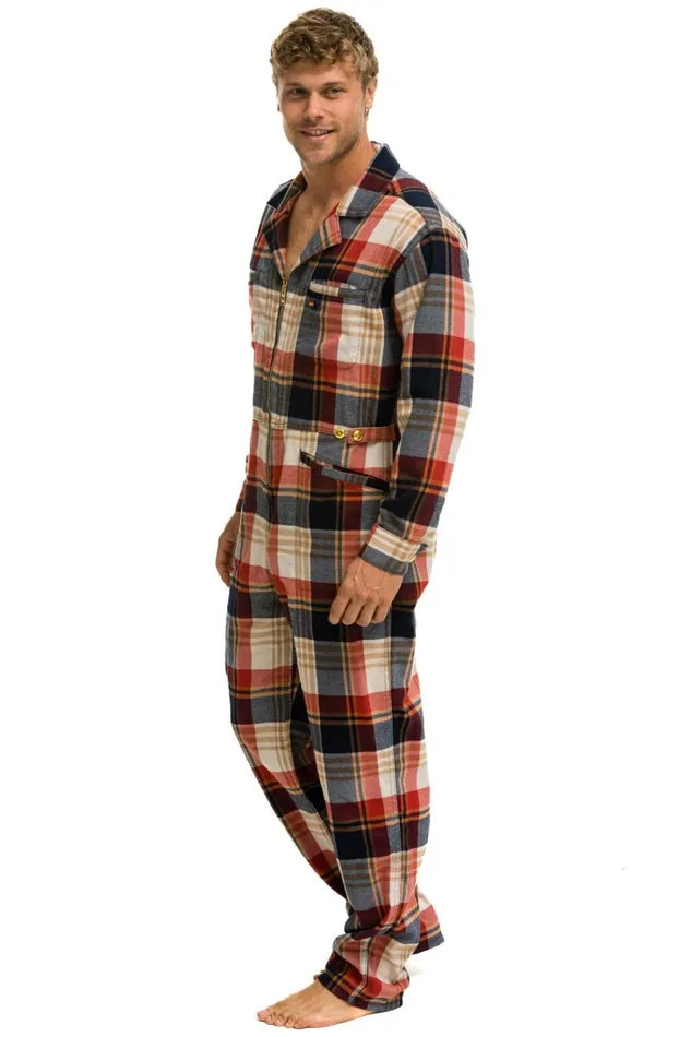 WomenMen Outerwear Aviator Nation UNISEX PLAID FLIGHT SUIT 8211 COWBOY PLAID