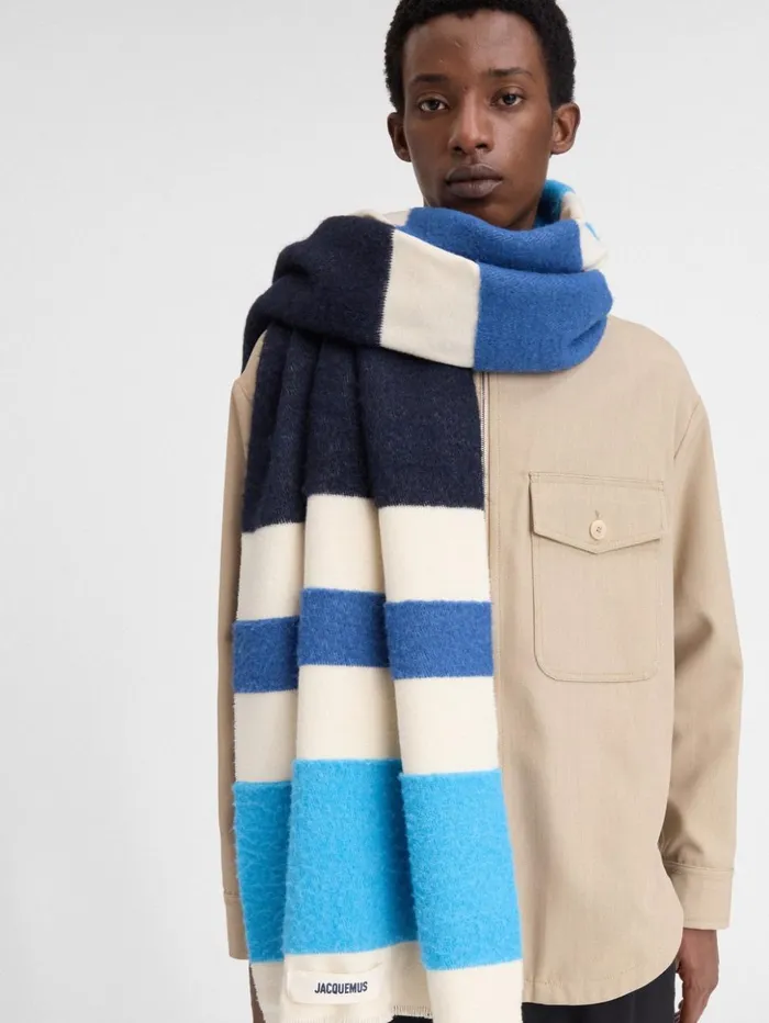 WomenMen Scarves Beanies and Gloves JACQUEMUS The Arazzo Scarf Multiblue WomenMen Scarves Beanies and Gloves JACQUEMUS The Arazzo Scarf Multiblue
