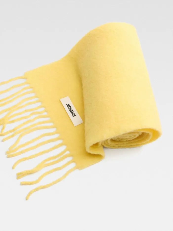 WomenMen Scarves Beanies and Gloves JACQUEMUS The Carro Scarf Yellow WomenMen Scarves Beanies and Gloves JACQUEMUS The Carro Scarf Yellow