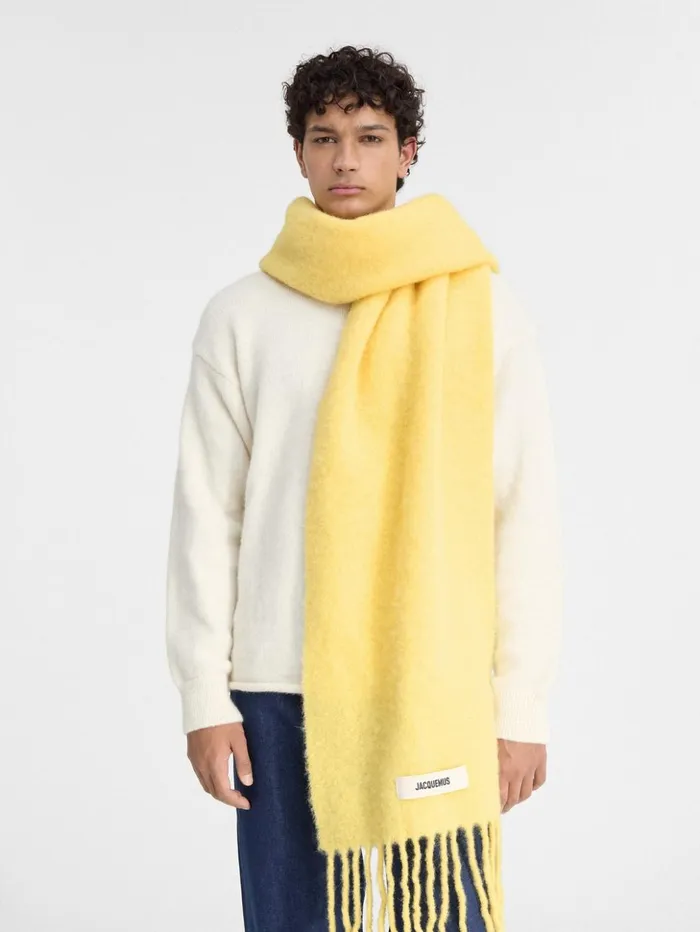 WomenMen Scarves Beanies and Gloves JACQUEMUS The Carro Scarf Yellow WomenMen Scarves Beanies and Gloves JACQUEMUS The Carro Scarf Yellow