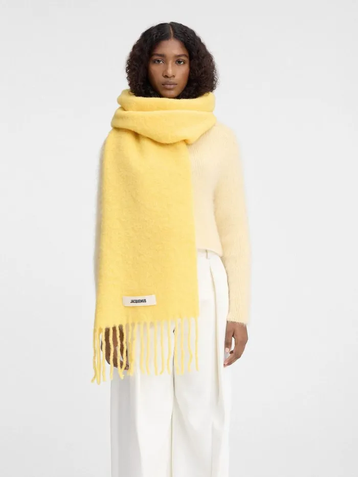 WomenMen Scarves Beanies and Gloves JACQUEMUS The Carro Scarf Yellow WomenMen Scarves Beanies and Gloves JACQUEMUS The Carro Scarf Yellow