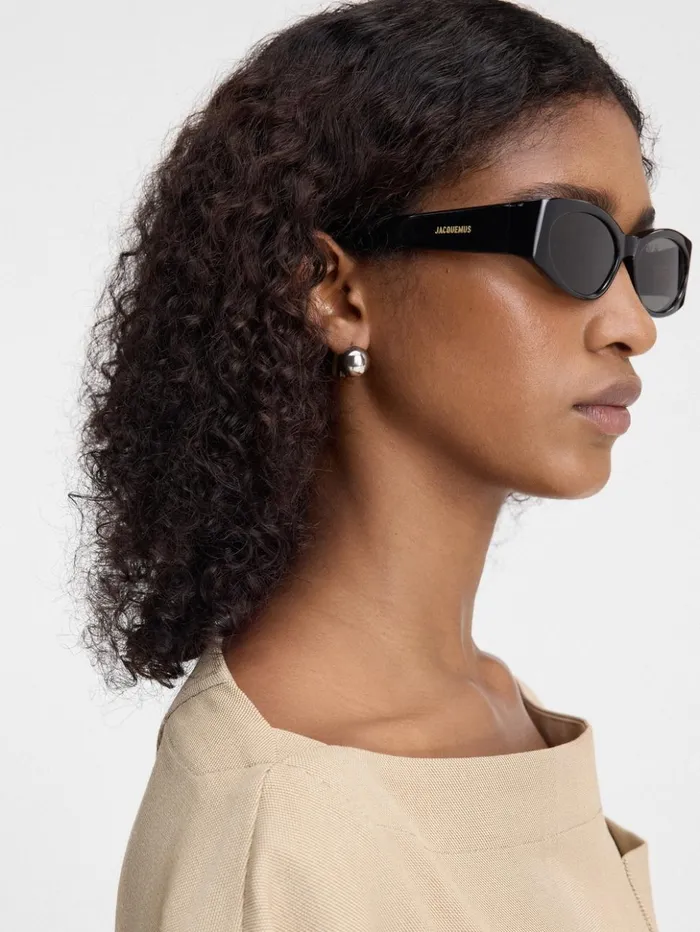 WomenMen Sunglasses JACQUEMUS The Ovalo Sunglasses Black