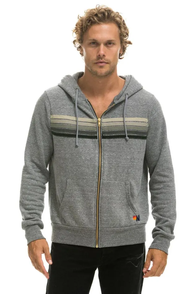 WomenMen Tops Aviator Nation 5 STRIPE HOODIE 8211 HEATHER GREY GREY WomenMen Tops Aviator Nation 5 STRIPE HOODIE 8211 HEATHER GREY GREY