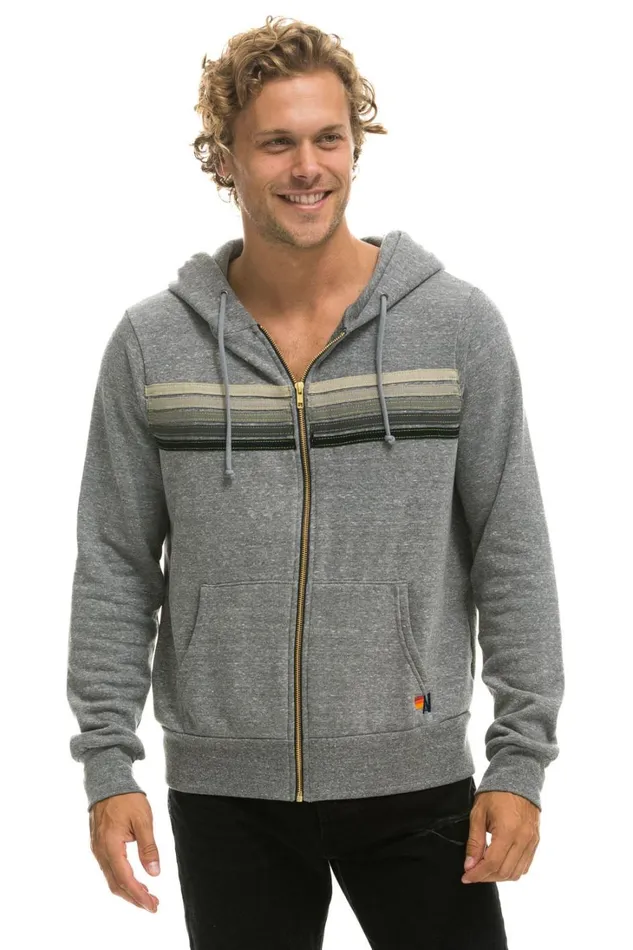 WomenMen Tops Aviator Nation 5 STRIPE HOODIE 8211 HEATHER GREY GREY WomenMen Tops Aviator Nation 5 STRIPE HOODIE 8211 HEATHER GREY GREY