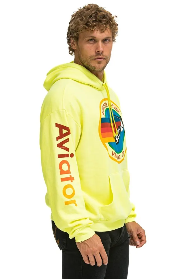 WomenMen Tops Aviator Nation AVIATOR NATION RELAXED PULLOVER HOODIE 8211 NEON YELLOW