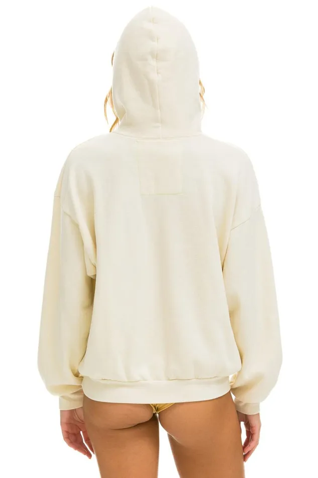 WomenMen Tops Aviator Nation LOGO PULLOVER RELAXED HOODIE 8211 VINTAGE WHITE