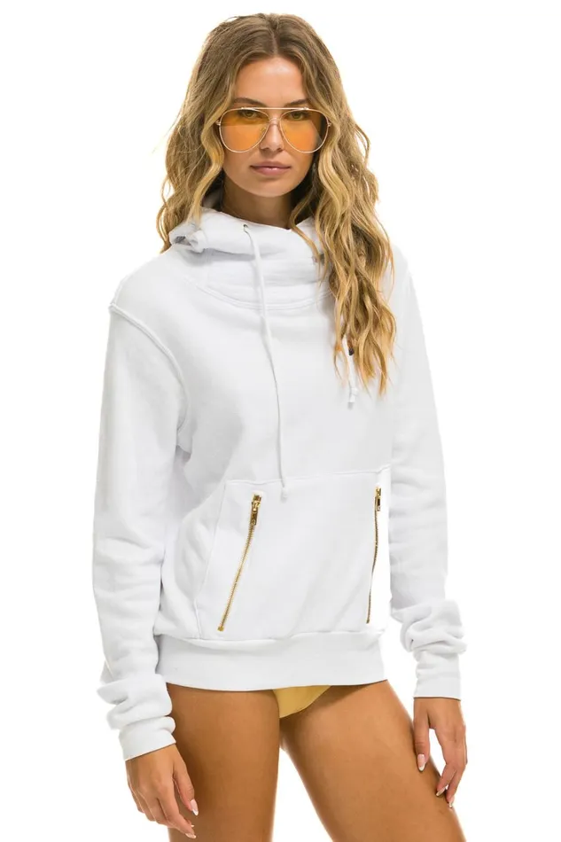 WomenMen Tops Aviator Nation NINJA PULLOVER HOODIE 8211 WHITE WomenMen Tops Aviator Nation NINJA PULLOVER HOODIE 8211 WHITE