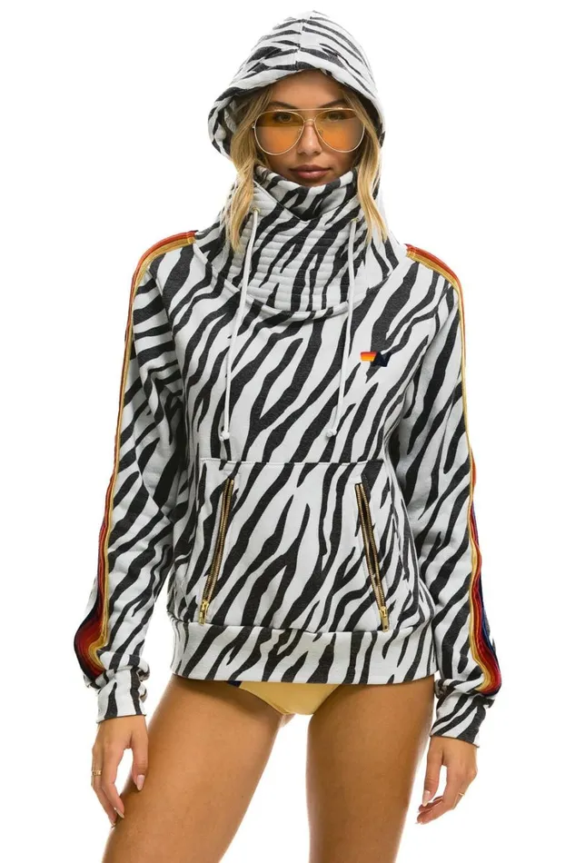 WomenMen Tops Aviator Nation NINJA PULLOVER HOODIE 8211 ZEBRA WomenMen Tops Aviator Nation NINJA PULLOVER HOODIE 8211 ZEBRA