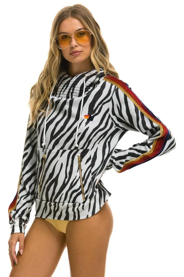 WomenMen Tops Aviator Nation NINJA PULLOVER HOODIE 8211 ZEBRA WomenMen Tops Aviator Nation NINJA PULLOVER HOODIE 8211 ZEBRA