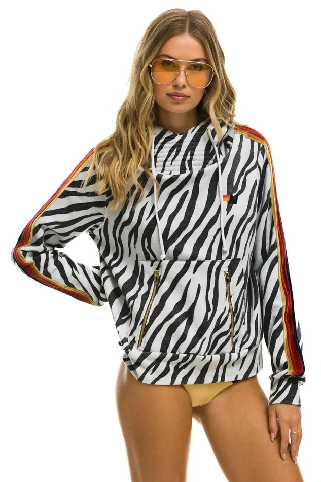 WomenMen Tops Aviator Nation NINJA PULLOVER HOODIE 8211 ZEBRA WomenMen Tops Aviator Nation NINJA PULLOVER HOODIE 8211 ZEBRA