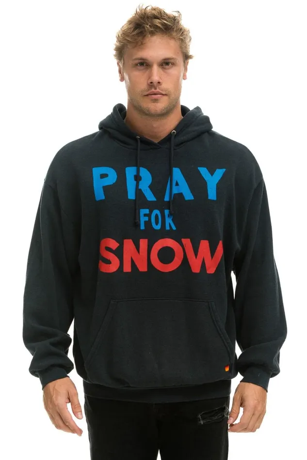 WomenMen Tops Aviator Nation PRAY FOR SNOW RELAXED PULLOVER HOODIE 8211 CHARCOAL WomenMen Tops Aviator Nation PRAY FOR SNOW RELAXED PULLOVER HOODIE 8211 CHARCOAL