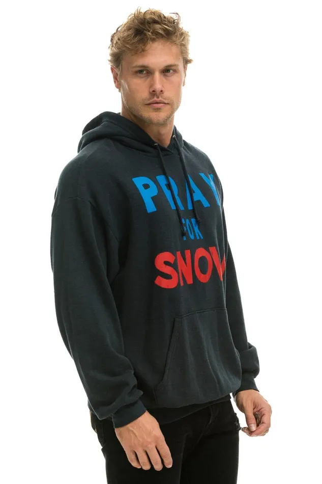 WomenMen Tops Aviator Nation PRAY FOR SNOW RELAXED PULLOVER HOODIE 8211 CHARCOAL WomenMen Tops Aviator Nation PRAY FOR SNOW RELAXED PULLOVER HOODIE 8211 CHARCOAL