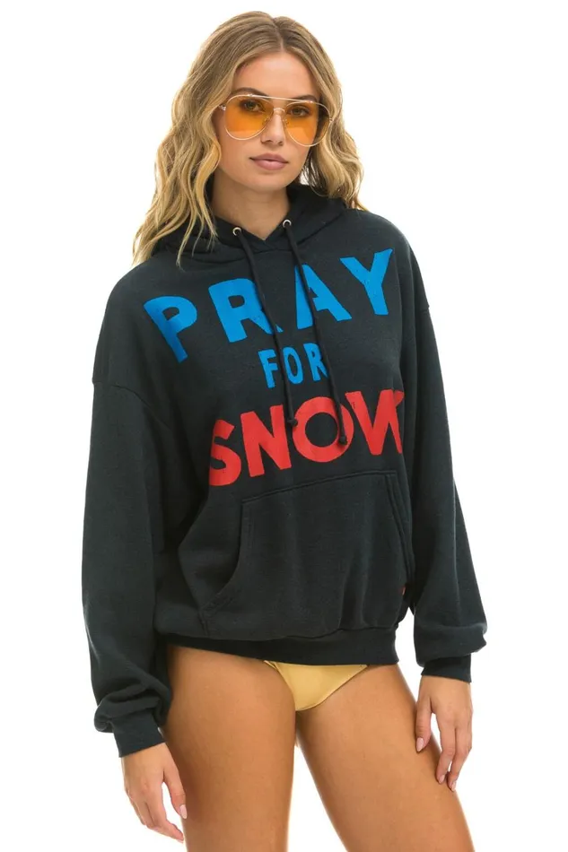 WomenMen Tops Aviator Nation PRAY FOR SNOW RELAXED PULLOVER HOODIE 8211 CHARCOAL WomenMen Tops Aviator Nation PRAY FOR SNOW RELAXED PULLOVER HOODIE 8211 CHARCOAL