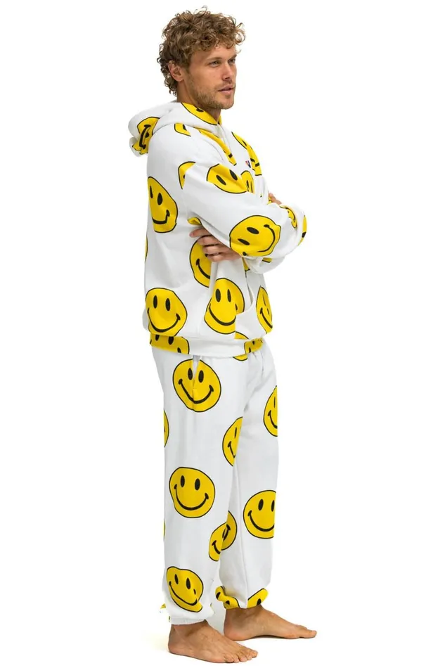 WomenMen Tops Aviator Nation SMILEY REPEAT RELAXED PULLOVER HOODIE 8211 WHITE WomenMen Tops Aviator Nation SMILEY REPEAT RELAXED PULLOVER HOODIE 8211 WHITE