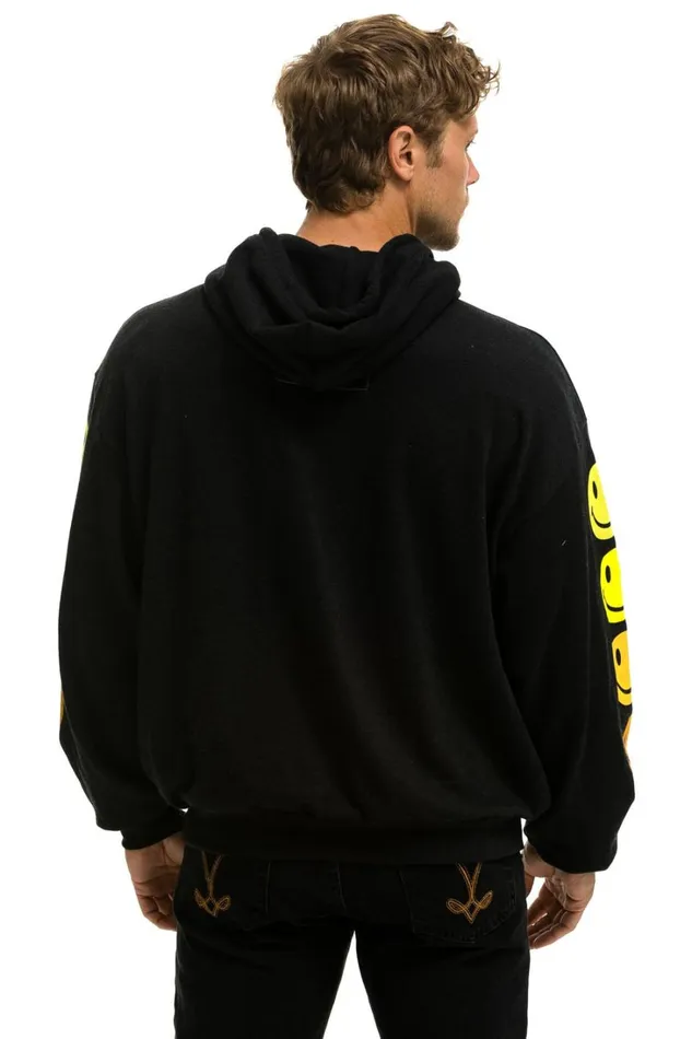 WomenMen Tops Aviator Nation SMILEY SUNSET RELAXED PULLOVER HOODIE 8211 BLACK WomenMen Tops Aviator Nation SMILEY SUNSET RELAXED PULLOVER HOODIE 8211 BLACK