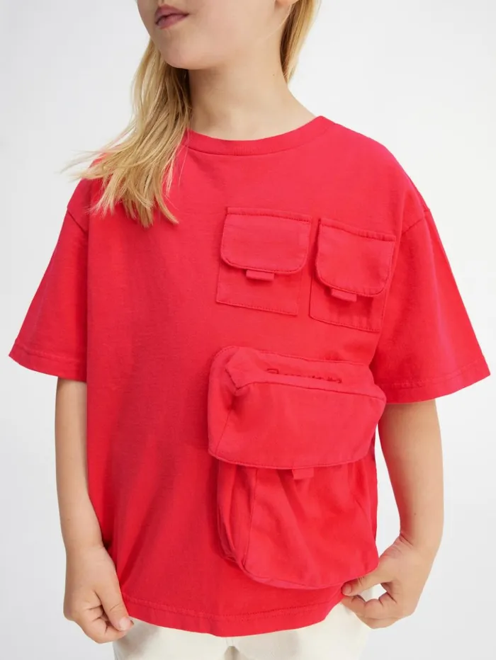 WomenMen Tops JACQUEMUS The Bolso Kids039 Tshirt Red