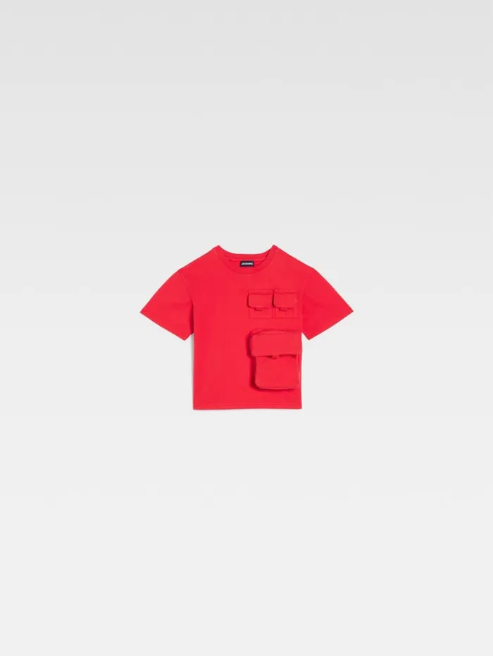 WomenMen Tops JACQUEMUS The Bolso Kids039 Tshirt Red