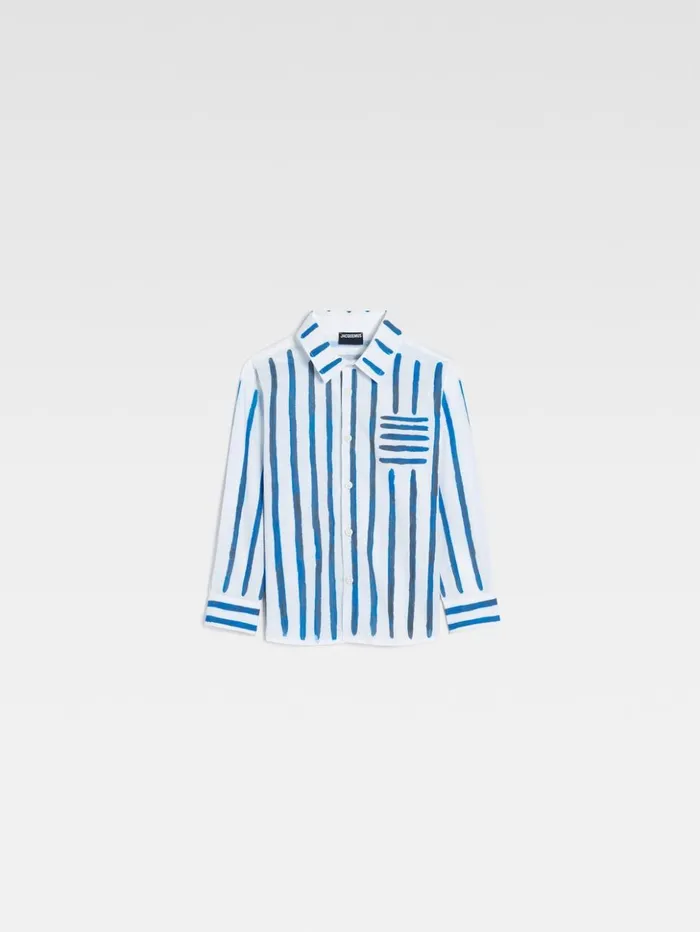 WomenMen Tops JACQUEMUS The Peinture Kids039 Shirt Print Blue Stripes Kids WomenMen Tops JACQUEMUS The Peinture Kids039 Shirt Print Blue Stripes Kids