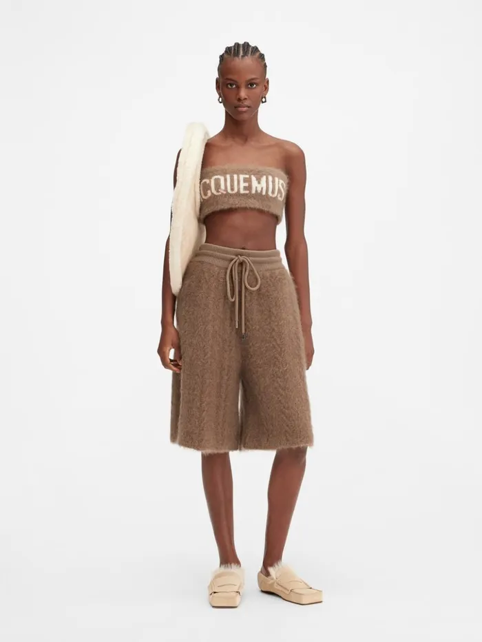 WomenMen Trousers and Shorts JACQUEMUS The Nuvola Shorts Camel