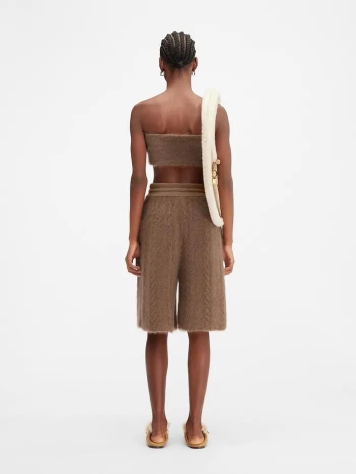 WomenMen Trousers and Shorts JACQUEMUS The Nuvola Shorts Camel