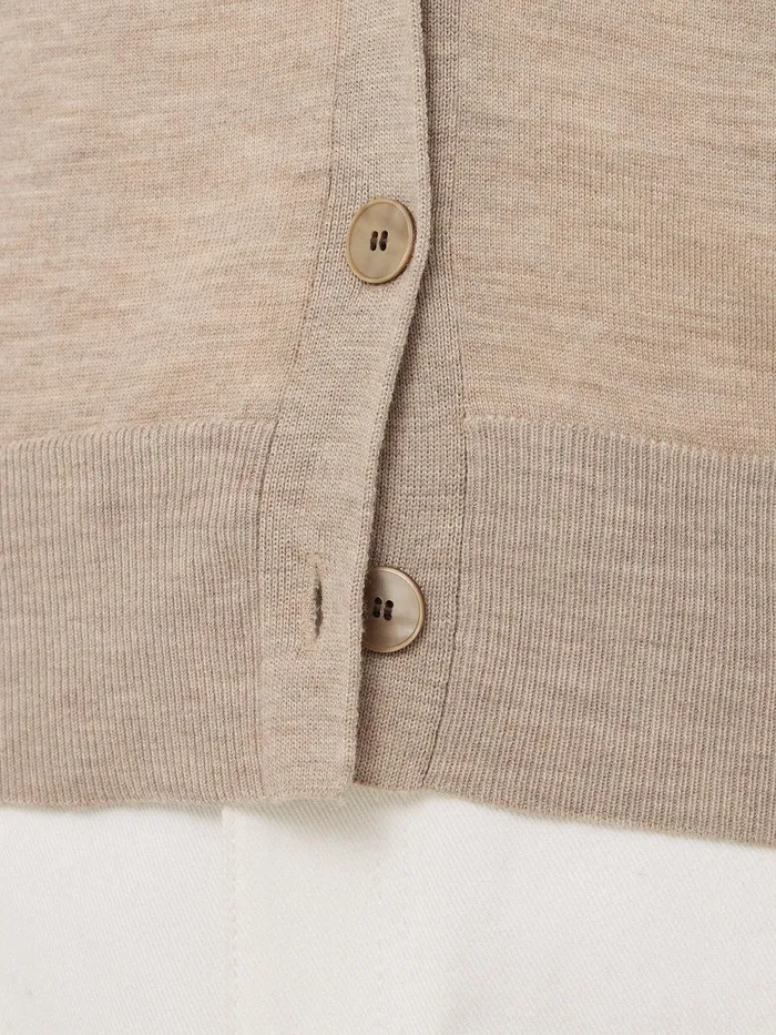 Women Merino Double Front Cardigan Stone Jigsaw Knitwear and Cashmere
