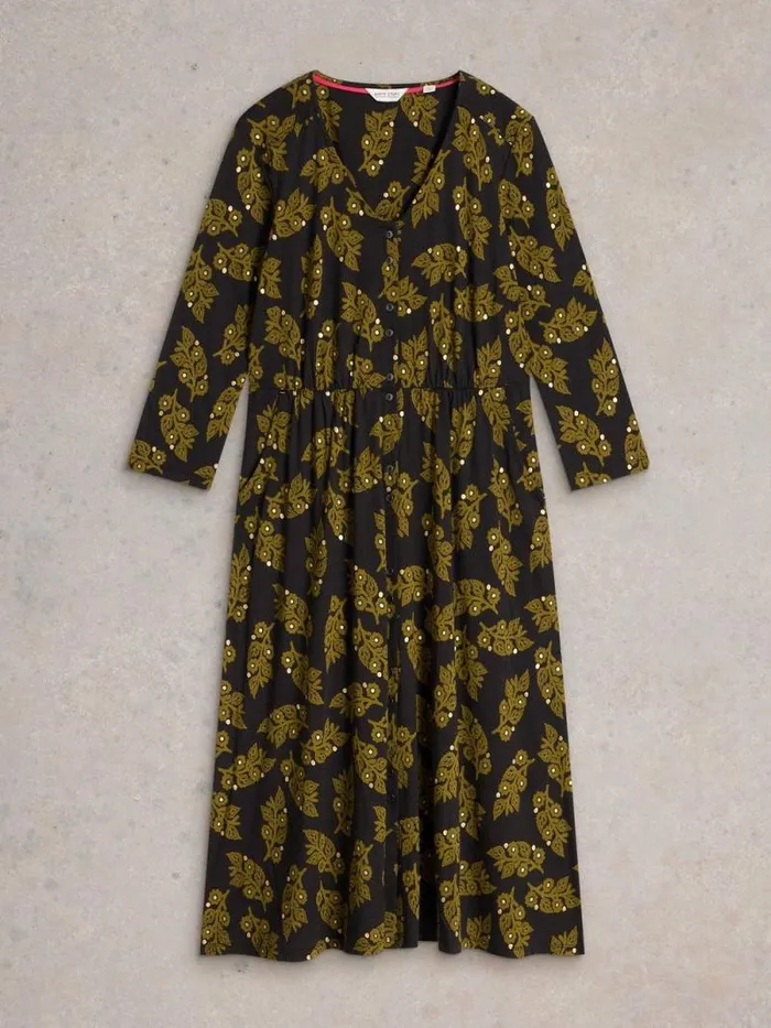 Women Mia Jersey V Neck Dress Black Multi White Stuff Dresses