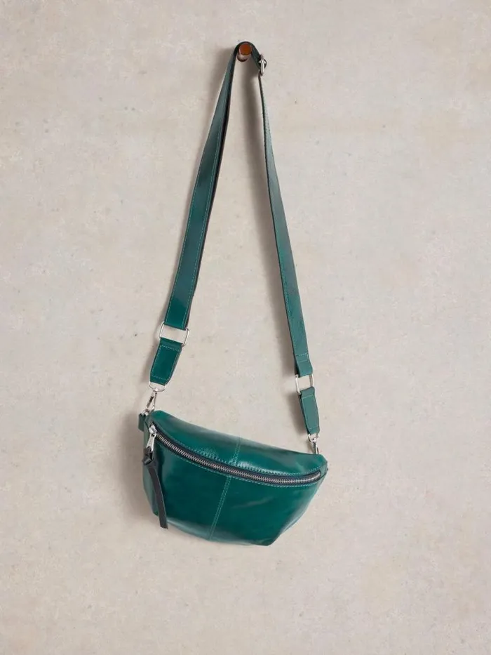 Women Mini Sebby Leather Sling Bag Mid Teal White Stuff Bags and Purses